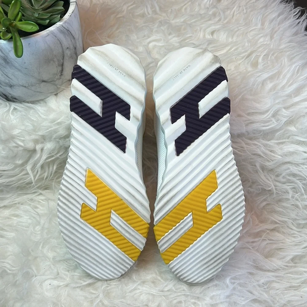 Hermès Women’s Bouncing Low Top White/Yellow/Purple Accents Sneakers Size 36 EU - Picture 9 of 17